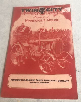 1930s Twin City 17 - 28 Tractor Booklet Minneapolis Moline Power Co