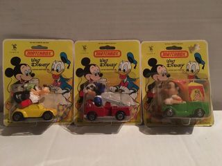 1979 Matchbox Walt Disney Die Cast Metal Mickey,  Goofy,  Pinocchio Sealed/new