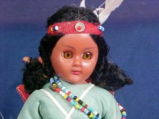 Vintage Skookum Native American Indian Doll with Two Papoose 2