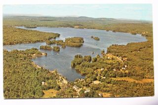 Postcard Aerial View Of Bow Lake At Strafford,  N.  H.