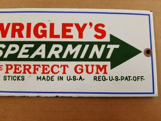 Wrigley ' s Spearmint Gum NRA Porcelain Sign Candy Roosevelt Depression Eagle U.  S. 3