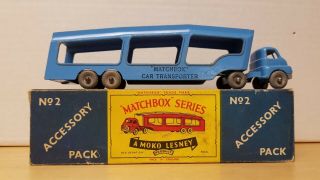 Matchbox Lesney Car Transporter Accessory Pack No.  2 & Box