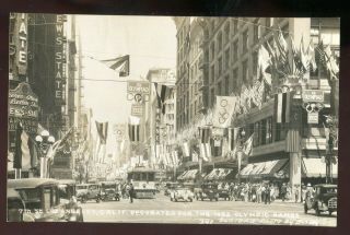 Olympic Games 1932 Los Angeles Ca Rppc Decorated 7th Street View Awesome