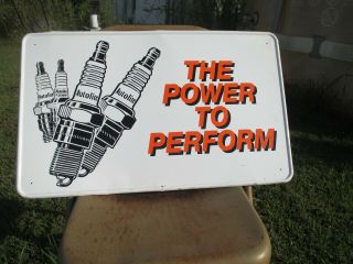 Autolite Spark Plug " The Power To Perform " Metal Sign 26 " X 16 "
