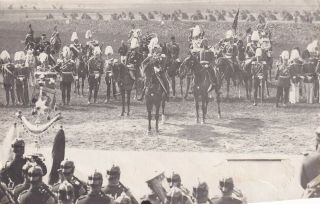 Wwi Photo German Kaiser & Generals In Garde Du Corps Helmets Horses 7