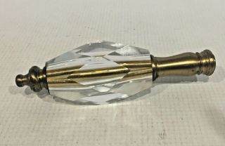 Glass Crystal Brass Ornate Lamp Finial 4 1/2 Inch