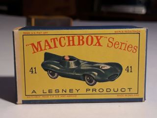 Matchbox Lesney 41 Jaguar Racing Car Empty Box Only