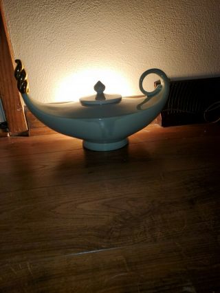 Tv lamp Mid Century Celadon Glaze Aladdins Lamp 2