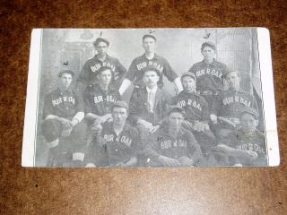 Dc: Postcard,  1907 Early Small Town Baseball Team Photo,  Burr Oak Kansas