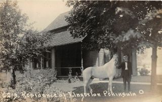 G98/ Peninsula Ohio Rppc Postcard C1910 Leiter F.  Ingerlon Home Horse