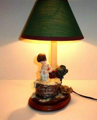 Van Mark Timeless Treasures Jim Daly Country Boy Bathing Scene Figurine - Lamp