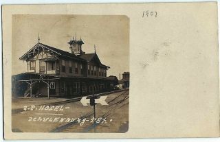 S P Hotel Schulenburg Texas Rppc 1907 Postcard Southern Pacific Railroad Depot