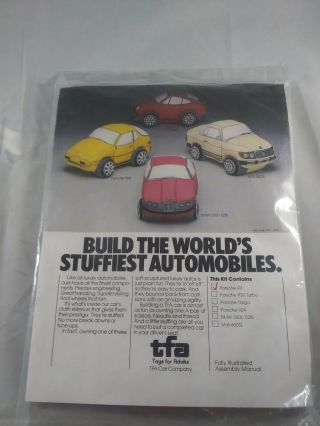 Vintage 1977 Tfa Car Company M.  Smith Porsche 911 Stuffed Pillow Diy Kit,