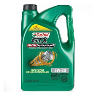 (3 Pack) Castrol Gtx High Mileage 5w - 20 Synthetic Blend Motor Oil,  5 Qt
