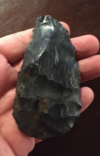 Large authentic OBSIDIAN blade knife artifact South Texas Native American 2