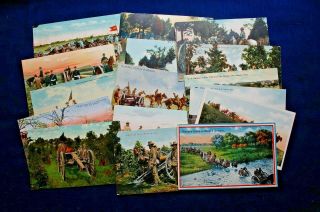16 Chronolitho Post Cards Showing Field Artillery In Action,  1898 - Wwi