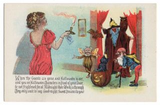 Gottschalk Dreyfuss & Davis Halloween Postcard Series 5050,  Signed By Artist.