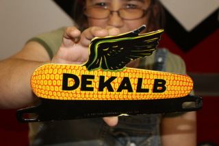 Dekalb Seed Corn Farm License Plate Topper Gas Oil Porcelain Metal Sign