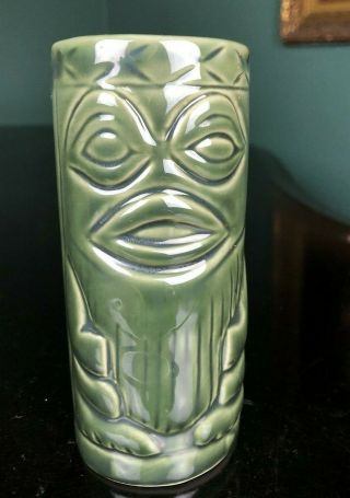 Vintage Tiki Mug Tumbler Hawaii Shonfelds Green Usa Drinking Glass Pottery Shiny