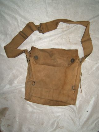 Ww1 Wwi Us U.  S.  Army Gasmask Gas Mask Bag No.  4 Khaki Antique Vtg Old 1918