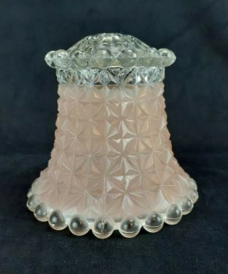 Vintage Pink Clear Glass Boudoir Table Lamp Shade Globe Replacement Shabby Chic