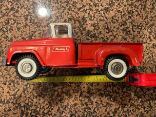 Vintage Buddy L Red Toy Pickup Truck - Metal