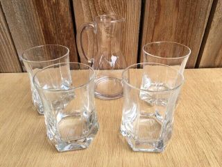 Set Of 5 The Dalmore Whiskey Rocks Glasses & Water Jug Stag Head Logo Near