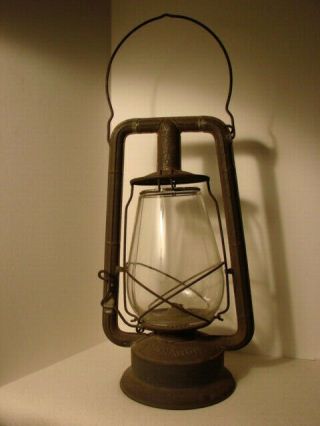 Antique Dietz Monarch Tubular Lantern Lamp Ny Usa Railroad Barn Lantern 1920 