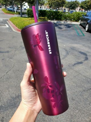Starbucks 2020 Fall Plum Berry Rose Burgundy Stainless Steel Cold Cup Tumbler