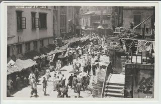 Wing Lok Street - Hong Kong Rppc 1940 