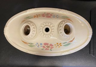 Vintage Oval Porcelain Ceiling Light Fixture 10.  75 