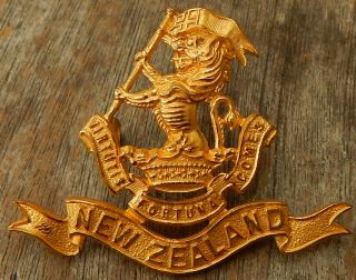Anzac Ww1 Fire Gilt 5th Wellington Infantry Regt.  Zealand Cap Badge Jr Gaunt