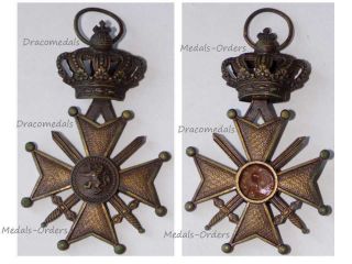 Belgium War Cross Croix Guerre Ww1 Military Medal 1914 1918 Belgian Decoration