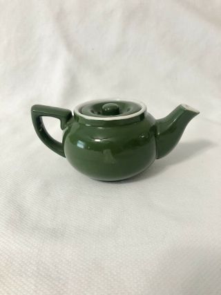 Vintage Small Green Glossy One Cup Teapot Made In Japan Ceramic