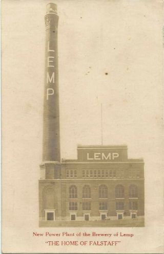 St.  Louis,  Mo Missouri 1910 Rppc Postcard,  Lemp Beer Brewery Power Plant