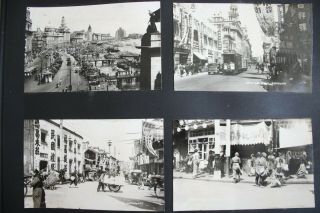 China,  Shanghai,  上海 Nanking Rd.  Tram,  Street Scenes,  Park,  Album Page 1920s 30s