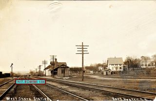Fort Hunter Ny West Shore Railroad Station Real Photo Rppc Depot Pm 1911