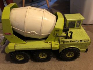 1970s Mighty Tonka Ready Mixer Cement Truck 3950 Lime Green.  Tandem Axle