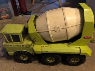 1970s Mighty Tonka Ready Mixer Cement Truck 3950 Lime Green.  Tandem Axle 3