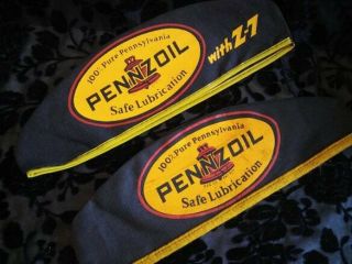 Set of 2 PENNZOIL GAS OIL SERVICE STATION Advertising HAT CAPS Car Collectible 2