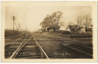 Rppc Real Photo Postcard Pa.  & Reading Railroad Train Depot Sinking Spring,  Pa.
