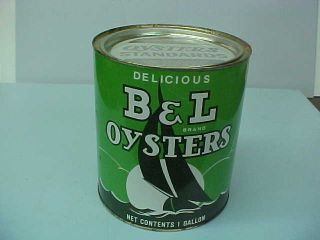 B & L Oyster Can 1 Gallon Bivalve Oyster Packing Co.  Princess Anne,  Md