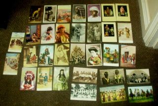 32 X 1905 - 1920 Ethnic Postcards Asia Africa Hawaii Alaska Red Indians