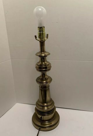 Vintage Stiffel Brass Table Lamp Light Switch At Base 32 " Tall