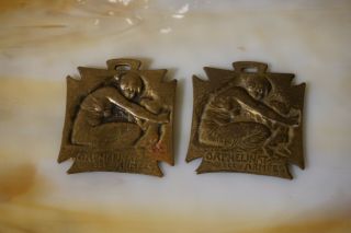 Rene Lalique Wwi Brass Pendant Charity Army Orphans Orphelinat Des Armees C 1915