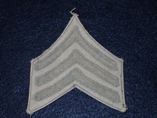 Wwi Us Army Sergeant Rank Insignia Chevrons Patch Early Type Khaki Wool Cotton