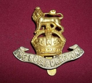 Ww I British Army Military Cap Badge The Royal Dragoons Western Front 1914 - 1918