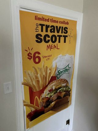 Travis Scott Mcdonalds Authentic Limited Poster - In Store Promo - Rare