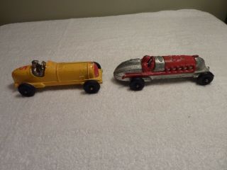 Hubley Vintage Toy Race Cars Yellow 457,  Red No.  22 1950 