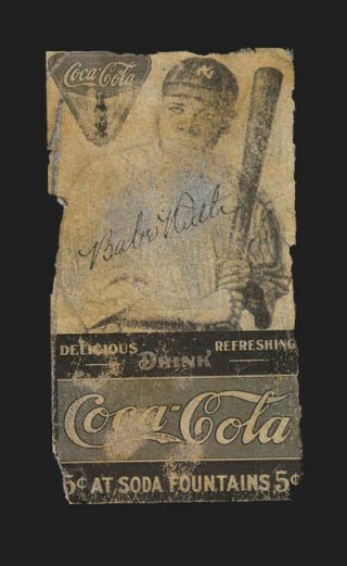 Coca - Cola Circa 1920 - 1930 Babe Ruth Baseball Photo,  Unknown Date